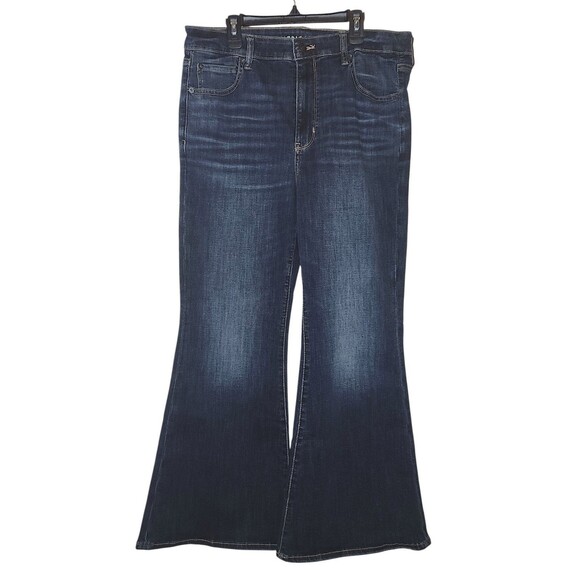 American Eagle Super High Rise Flare Jeans With Next Level Stretch Size 14 32W - Picture 1 of 6